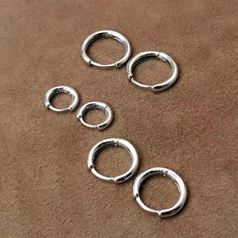 Plain Silver, Comfortable Earrings, Smooth Earrings, Suitable for Girls, Women