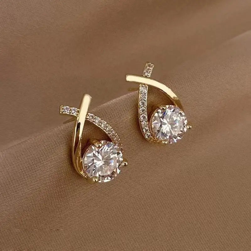 2026 Trending Luxury Crystal Cross Stud Earrings