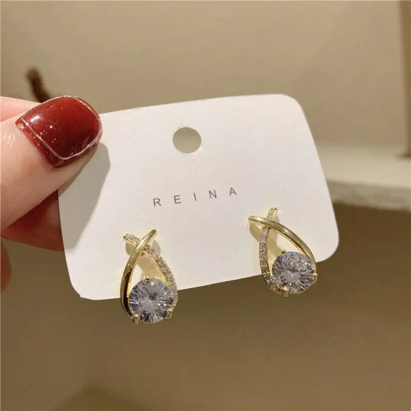 2026 Trending Luxury Crystal Cross Stud Earrings