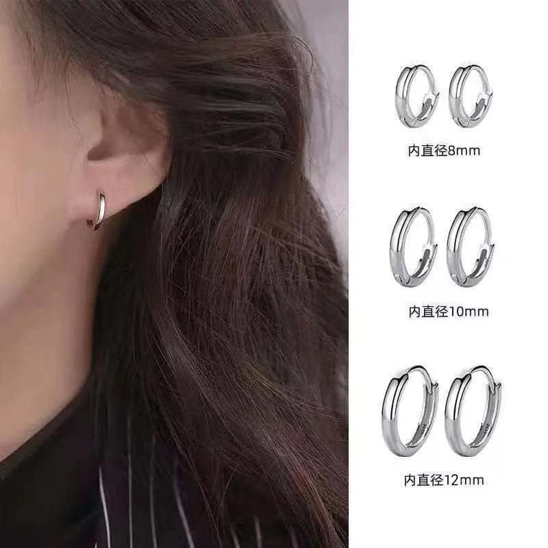 Plain Silver, Comfortable Earrings, Smooth Earrings, Suitable for Girls, Women