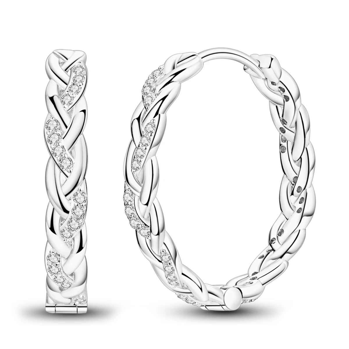 Woman Earring 925 Sterling Silver Original Hoop