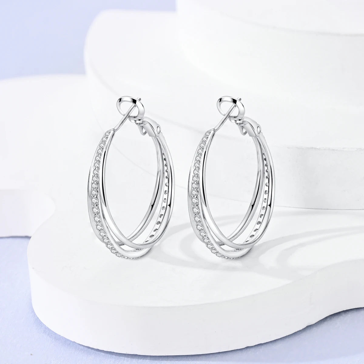 Woman Earring 925 Sterling Silver Original Hoop