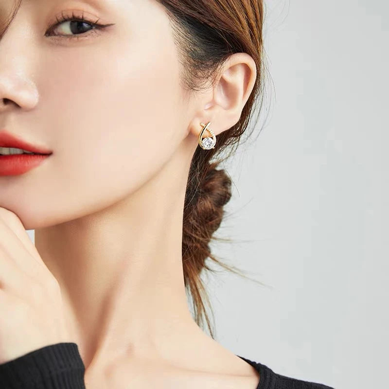 2026 Trending Luxury Crystal Cross Stud Earrings