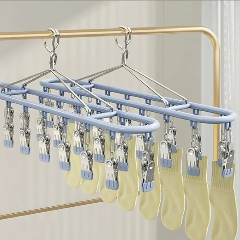20 Clip Capacity Clothes Drying Rack