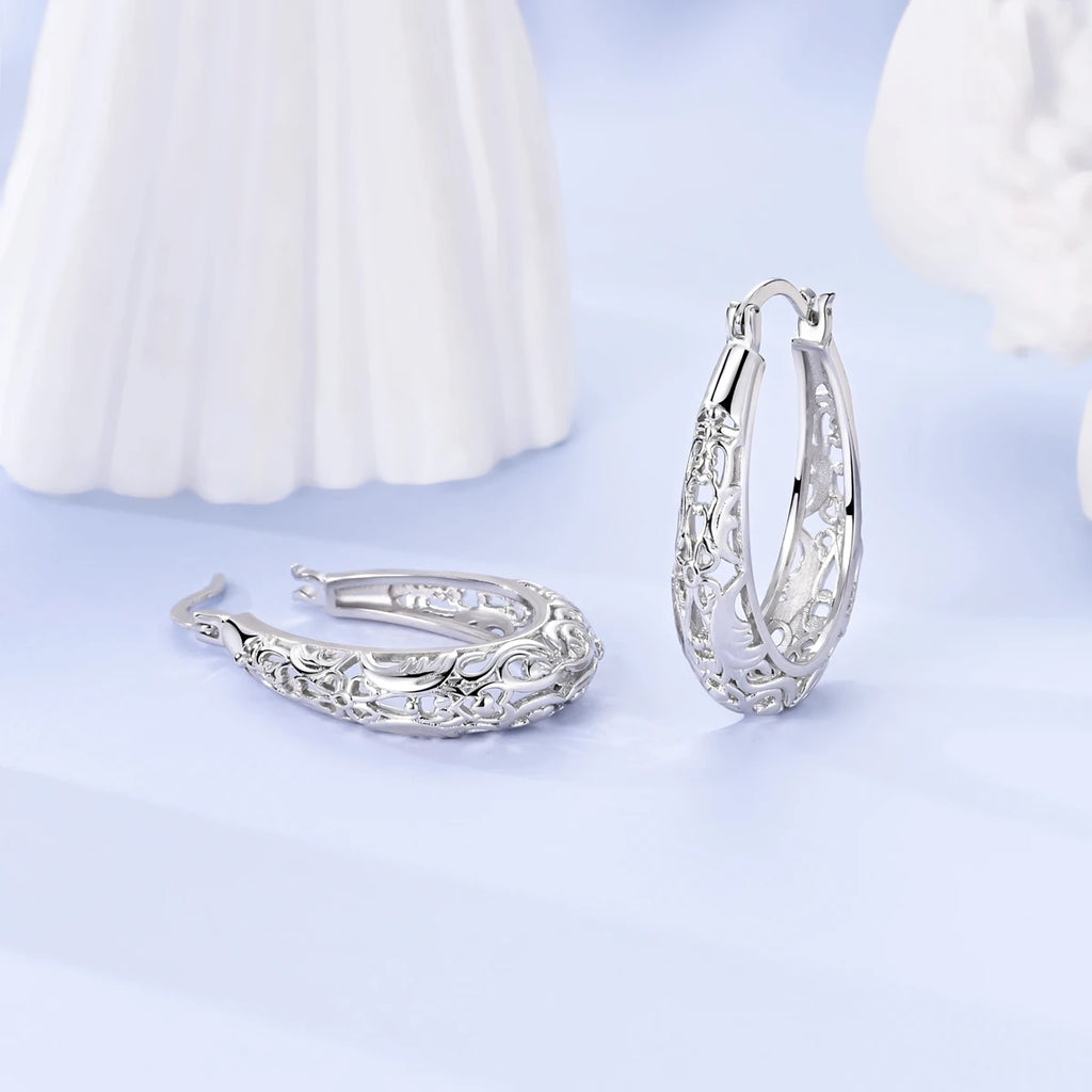 Woman Earring 925 Sterling Silver Original Hoop