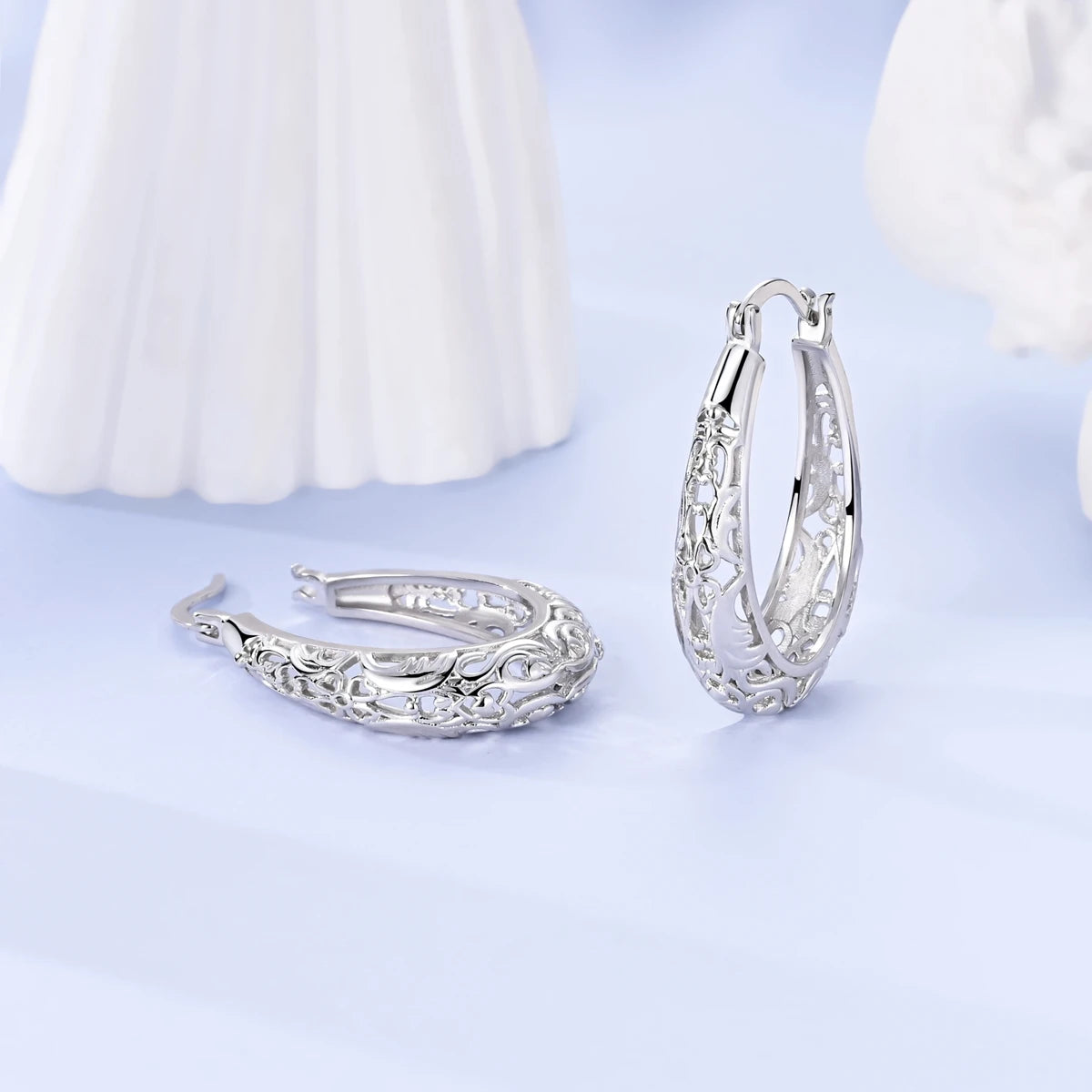 Woman Earring 925 Sterling Silver Original Hoop