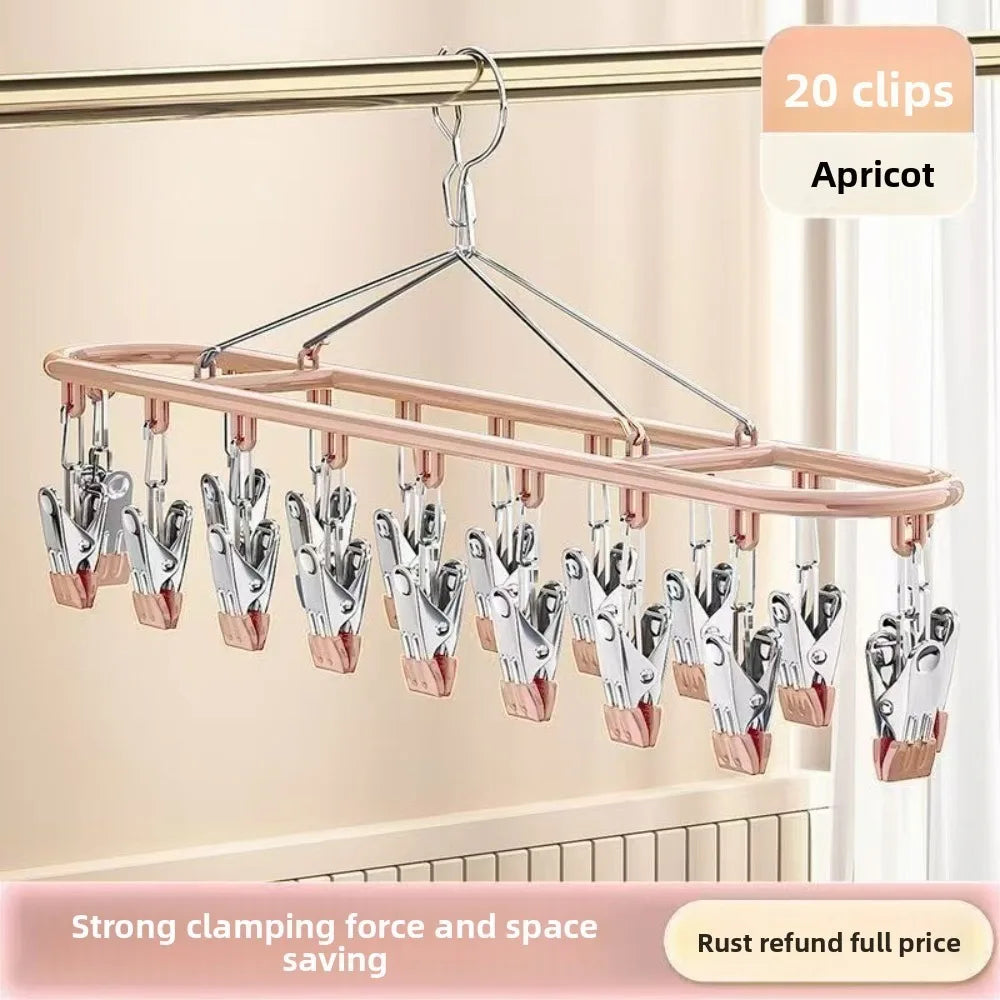 20 Clip Capacity Clothes Drying Rack