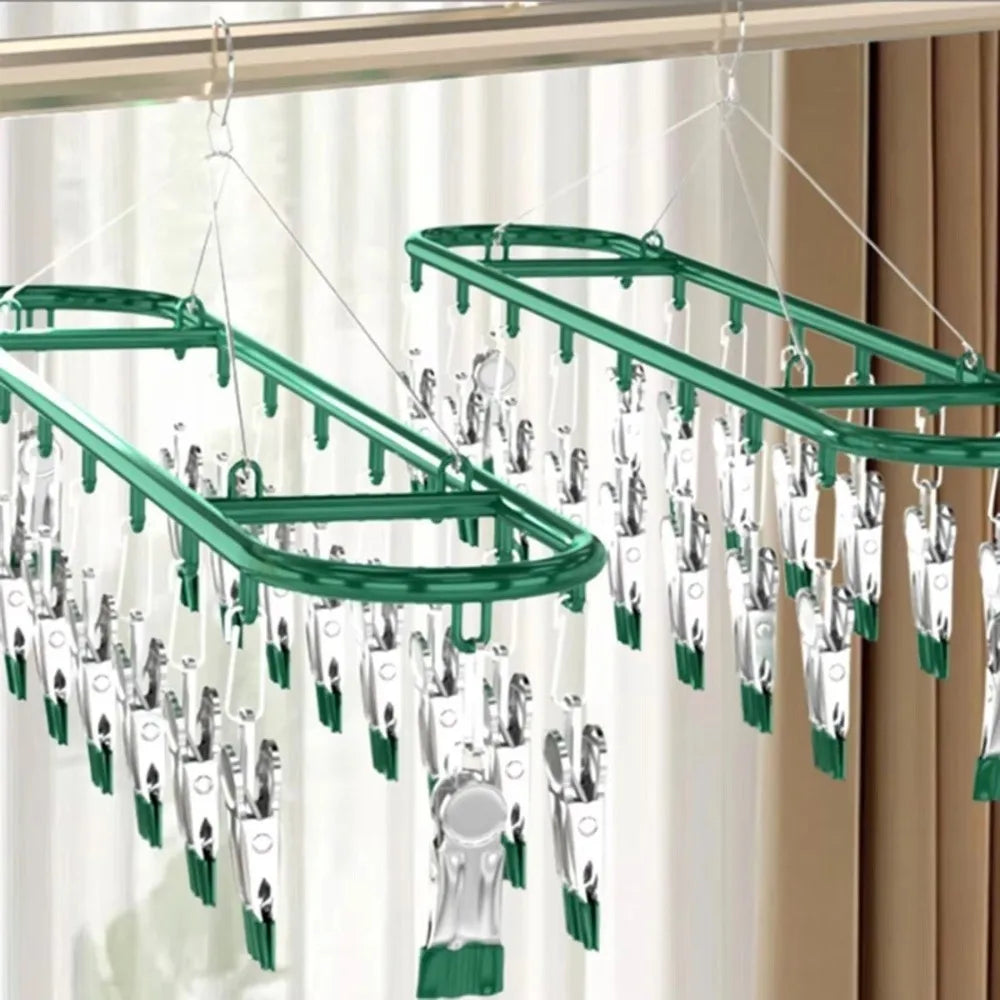 20 Clip Capacity Clothes Drying Rack